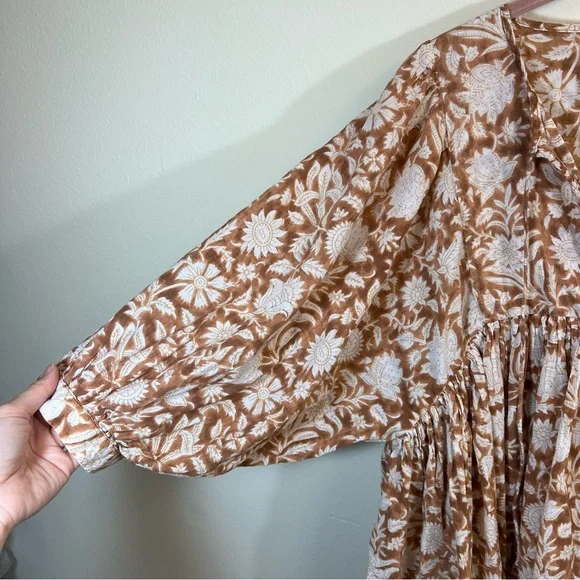 Natural Life Brown Cotton Tunic Aimee Mini Dress Medium - Picture 5 of 12